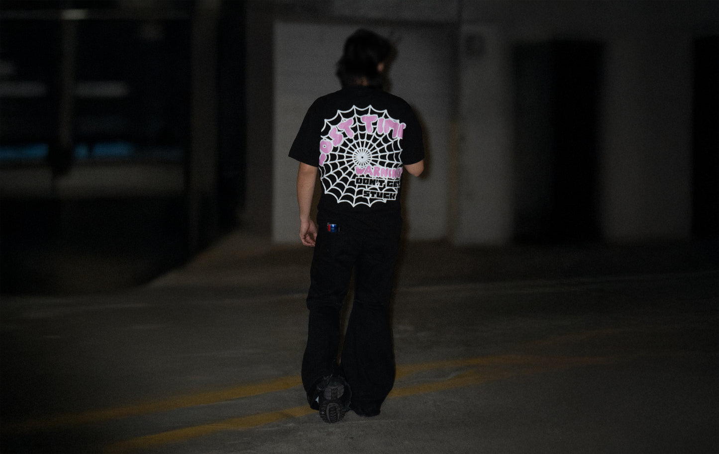 BLACK REVERSED BOOTCUT JEANS