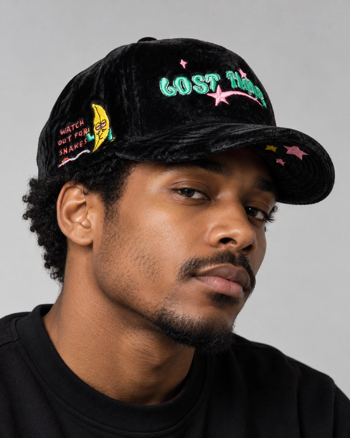 Model wearing Watch Out for Snakes Baseball Cap