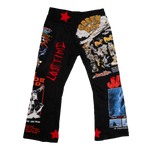 BLACK PATCHWORK FLARED JEANS