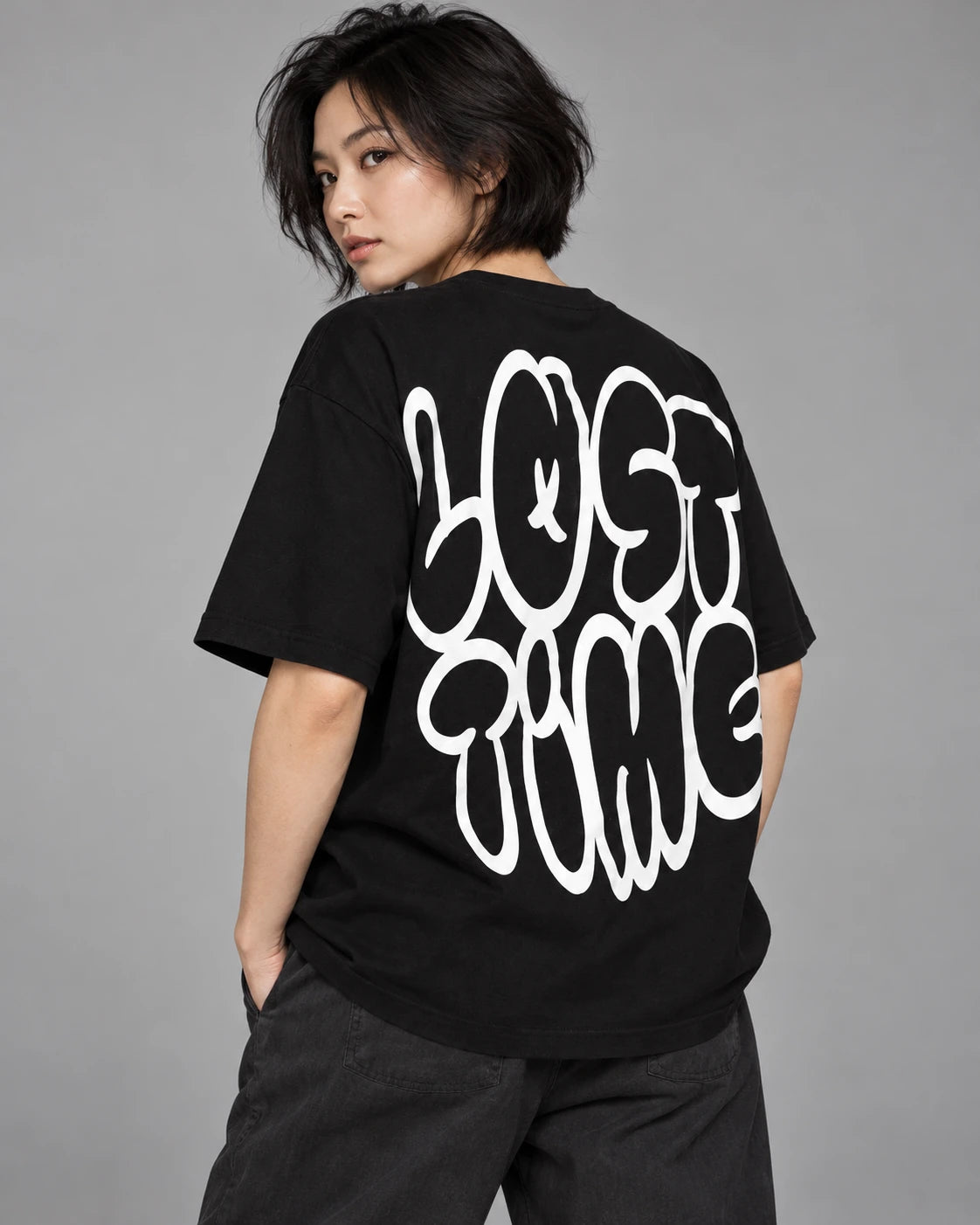 Model wearing "GRAFFITI" TEE