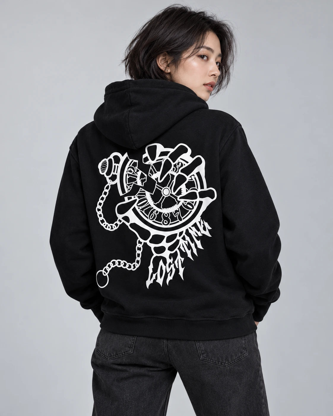 Model wearing "KILLIN' TIME" HOODIE