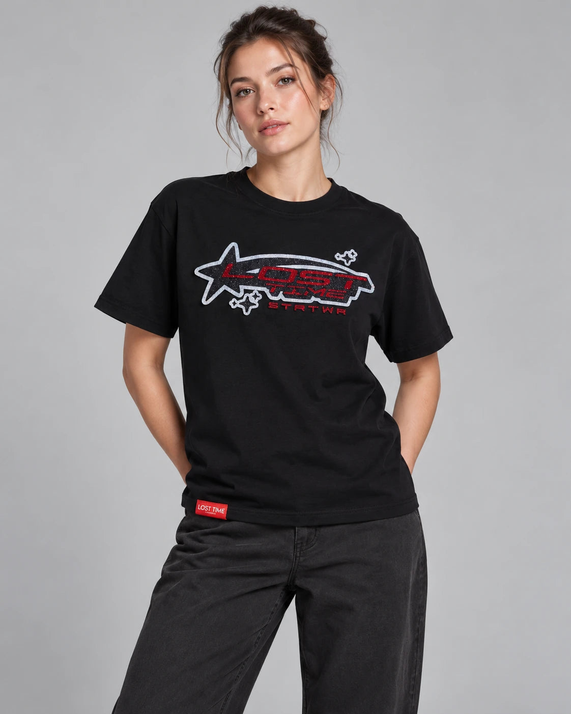 Model wearing "LOST STAR" TEE