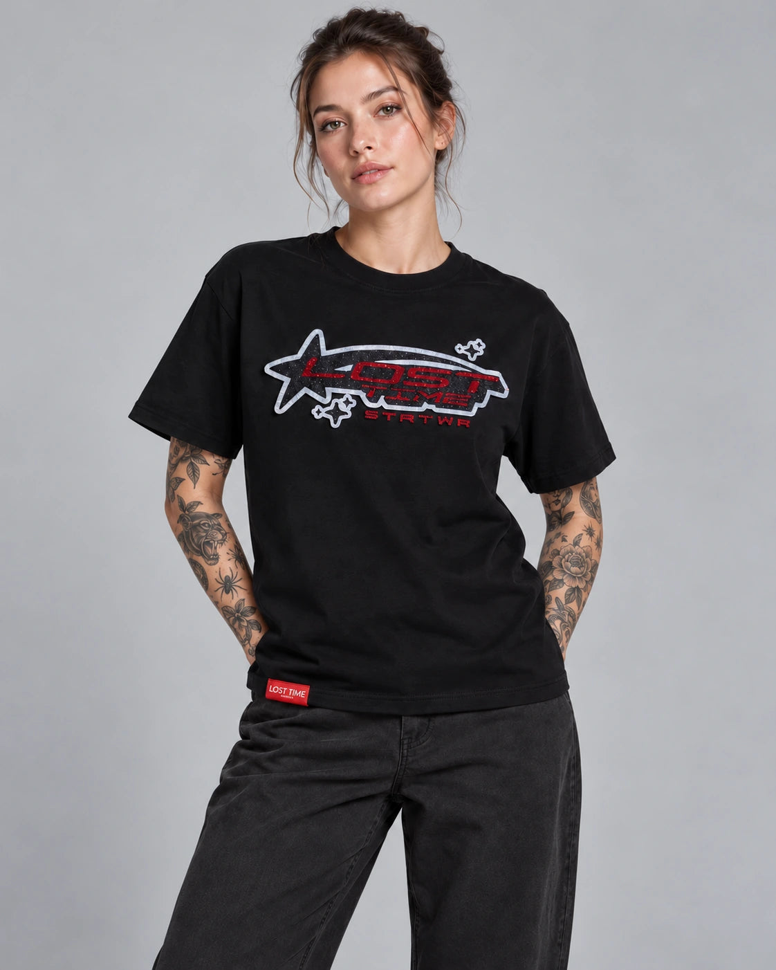 Model wearing Lost Star Tee